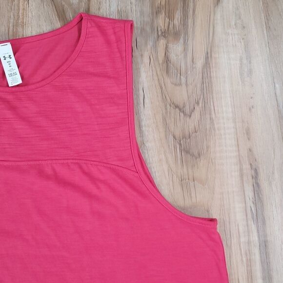 🔹️Under Armour Pink Heat Gear America Athletic Sleeveless Top Medium - Picture 6 of 8